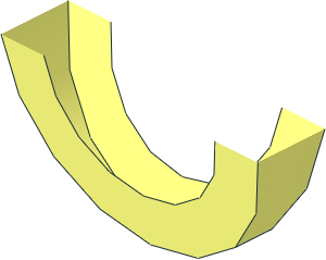 ~Constraction Limb  5 Lower Section with 2 Ball Joints and Pinhole - Truncated Curved Wedge