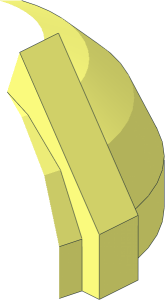 ~Minifig Tool Hemisphere with 3 Ribs and Hollow Stud - Third