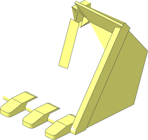 ~Excavator Bucket  6 x  3 Reinforced with Click Hinge 2-Finger - Half