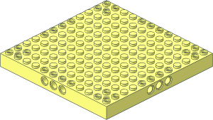 ~Brick 12 x 12 with 3 Pin Holes on Sides for Axle Holes and Support Pins in Corners