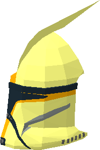 ~Minifig Helmet SW Clone Trooper Commander Phase I Front Face with Bright Light Orange Markings and Black Visor Pattern - Half