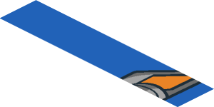 ~Sticker  1.9 x  1.8 with Headlights on Blue Background Right - Second Face