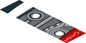 ~Sticker  1.8 x  3 with with Headlamp and Front Bumper on Black Background Left - Fifth Face