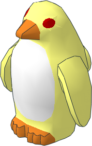 Animal Penguin with White Belly, Red Eyes and Orange Beak and Feet Pattern