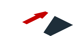 ~Sticker  1.9 x  0.8 with Red Arrow and Black Triangle on White Background Left - Fourth Face