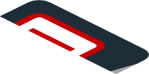 ~Sticker  1.9 x  0.8 with Red "P1" and Grey Triangle on Black Background Right - First Face