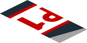 ~Sticker  1.9 x  0.8 with Red "P1" and Grey Triangle on Black Background Right - Second Face