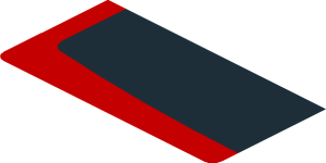 ~Sticker  4 x  1.8 with Black Trapezoid on Red Background Left - Fourth Face