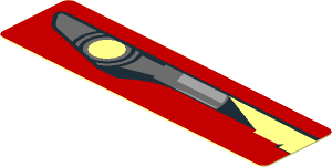 ~Sticker  0.8 x  3.0 with Headlamp on Red Background Right - Common Part