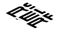 ~Sticker  0.8 x  1.9 with Black "PORSCHE INTELLIGE PERFORM" on Black Halftone Stripes on White Background - Fourth Face