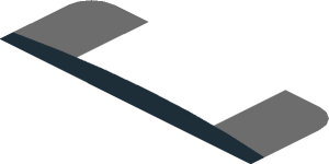 ~Sticker  0.8 x  2.0 with Headlamp and Dark Grey Stripes on White Background Right - First Face