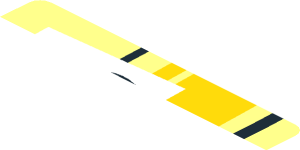~Sticker  1.9 x  1.8 with Door Outline with Black 16 in White Frame with Yellow Stripes on Transparent Background Left - First Face