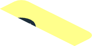 ~Sticker  0.8 x  4.1 with Front Grille with Horizontal Line and Dots on Transparent Background - First Face