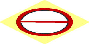 ~Sticker  1.7 x  1.7 with Prohibited Sign without Symbol Surface