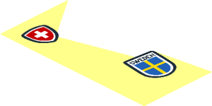 ~Sticker  1.8 x  3.8 with Switzerland and Sweden Stickers on Medium Nougat