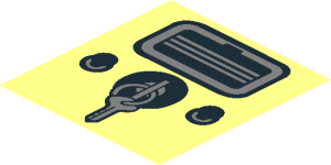 ~Sticker  1.9 x  1.9 with Ignition Key, Switches and Ashtray