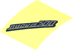 ~Sticker  1.9 x  1.8 with "nuova 500" Emblem (Formed)
