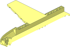 ~Plane Bottom  6 x 24 x  1.667 with Wings 10 x  6 and 20 Centre Holes - Half