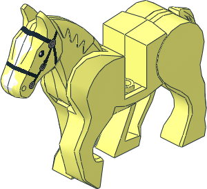 Animal Horse Poseable with Black Bridle and White Blaze Pattern