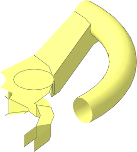 ~Car Steering Wheel  5 x  5 with Two Spokes and  2 x  2 Stud Centre with Axlehole - Quarter