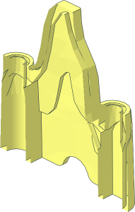 ~Rock Rounded  1 x  4 with  2 Studs on Ends Half