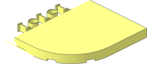 ~Plate  8 x 16 x  0.667 with Rounded Corners, Cutouts and Recessed Studs - Half