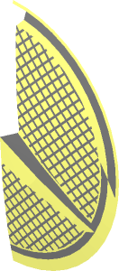 ~Minifig Shield Round Bowed with Mercedes-Benz Logo over Grid Pattern Half