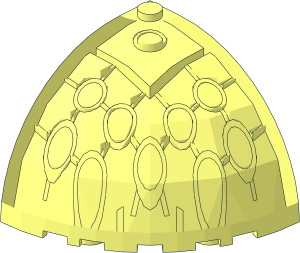 ~Brick  5 x  5 x  3.333 Corner Round with Dome Top and  2 x  2 Cutout - without Patternable Surfaces