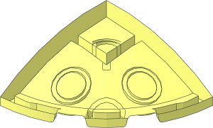 ~Brick  3 x  3 x  1 Quarter Circle with Curved Top without Patternable Surfaces