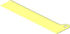 ~Sheet Plastic  5.3 x 20.3 Rectagular with  4 Tabs without Patterned Faces Quarter