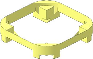 ~Tile  4 x  4 x  0.667 with Rounded Corners - without Antistuds and Centre Surfaces