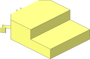 ~Plate  2 x  6 Angled 135 Degrees with Centre Hole - Half