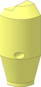 ~Cylinder  6 x  3 x  8 Half with Taper,  2 Pin Holes and  4 Studs Half