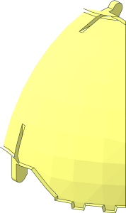 ~Windscreen Quarter Dome Radius  8 with Top and Bottom Handles Half without Front