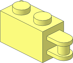 Brick  1 x  2 with Handle on End with Untrimmed Arm