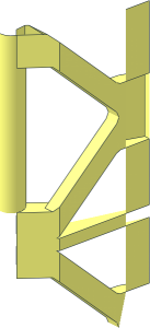 ~Support  2 x  2 x 10 Girder Triangular  3 Sections with Axlehole  1.5 Section Half