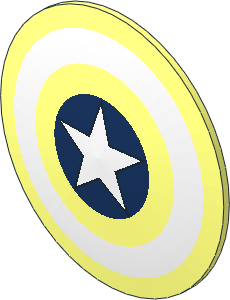 =Minifig Shield Round Bowed with Bullseye with Star Pattern