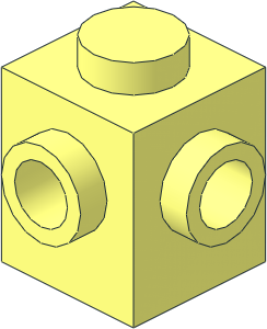 Brick  1 x  1 with Studs on Two Adjacent Sides
