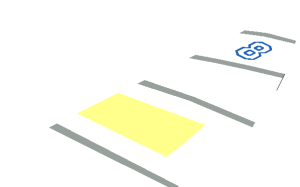 ~Sail  6 x 12 Triangular with Blue "8", Horizontal Light Grey Stripes - Common Pattern