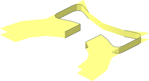 Technic Peg Hole / Axle Hole Negative without Top Surface Extensions without One Edge