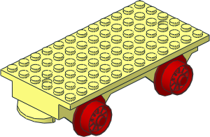 Train Base  6 x 12 Type 1 with Red Wheels (Complete)