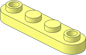 Plate  1 x  4 Round Ends with  2 Open Studs on Ends