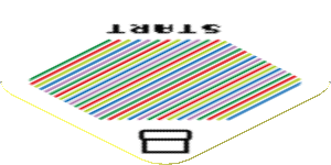 Sticker 1.8 x 1.8 with Bar Code and Pipe and 'START', Triangle Corner