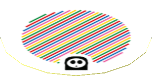 Sticker 1.8 x 1.8 with Bar Code and Blue Shy Guy