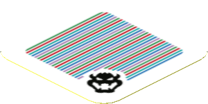 Sticker 1.8 x 1.8 with Bar Code and Bowser