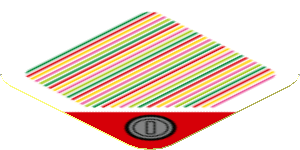 Sticker 1.8 x 1.8 with Bar Code and Coin, Triangle Corner