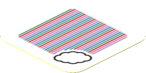Sticker 1.8 x 1.8 with Bar Code and Cloud