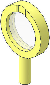 Minifig Tool Magnifying Glass with Thick Frame and TransClear Lens
