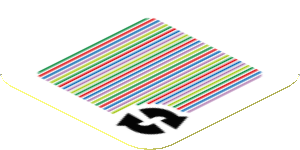 Sticker 1.8 x 1.8 with Bar Code and 2 Arrows Cycle