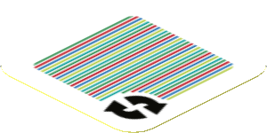 Sticker 1.8 x 1.8 with Bar Code and 2 Arrows Cycle